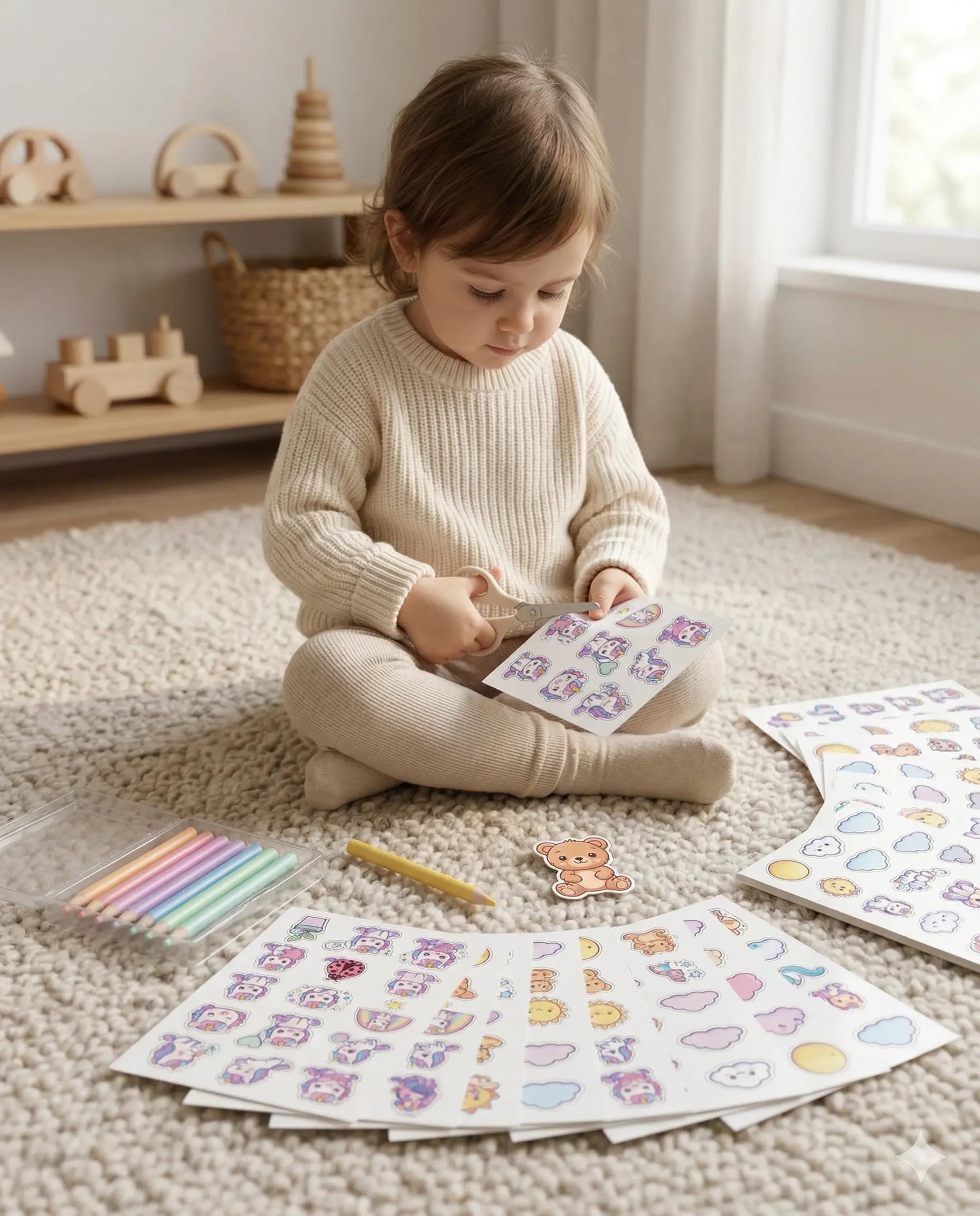 Printable activity with crayons